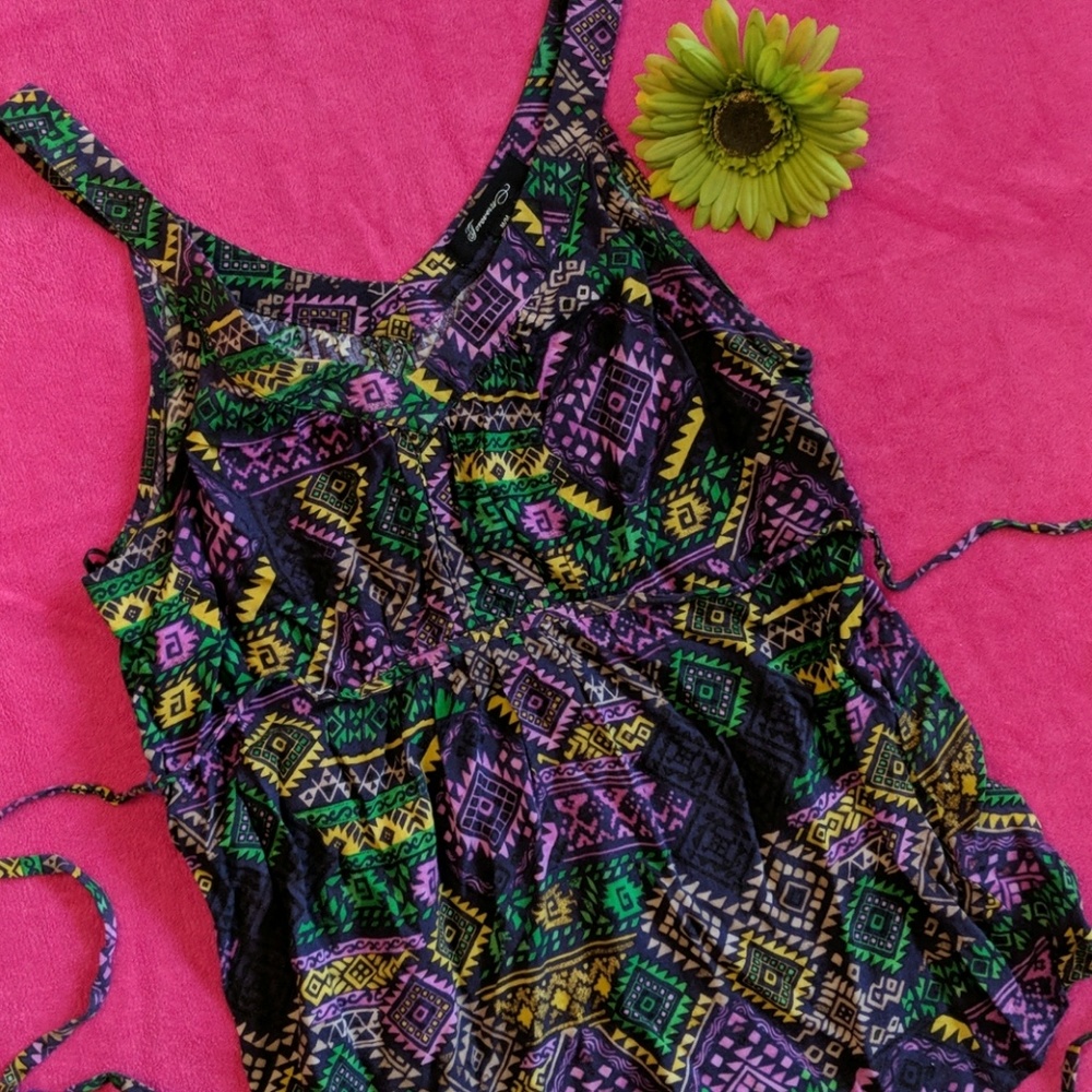 Forever 21 Aztec Tribal Print Babydoll sz.M #143
